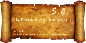 Staffenberger Gergely névjegykártya